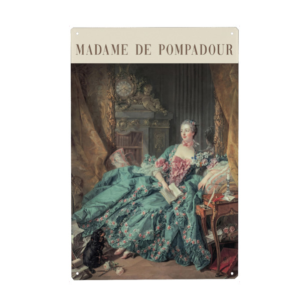 Metall Poster "Madame de Pompadour, Mimi" artboxONE - Typografie,Floral,Menschen