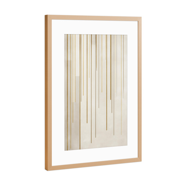 Poster mit Rahmen Kupfer "Goldene Linienstrukturen" artboxONE - Natur,Abstrakt,Geometrie
