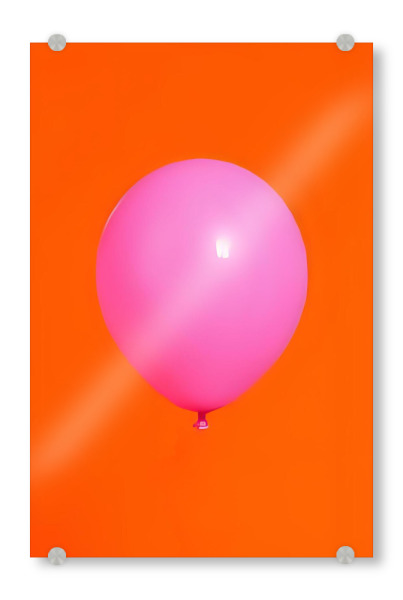 Acrylglasbild "Pink ballon loves orange" artboxONE - Für Kinder,Fiktion