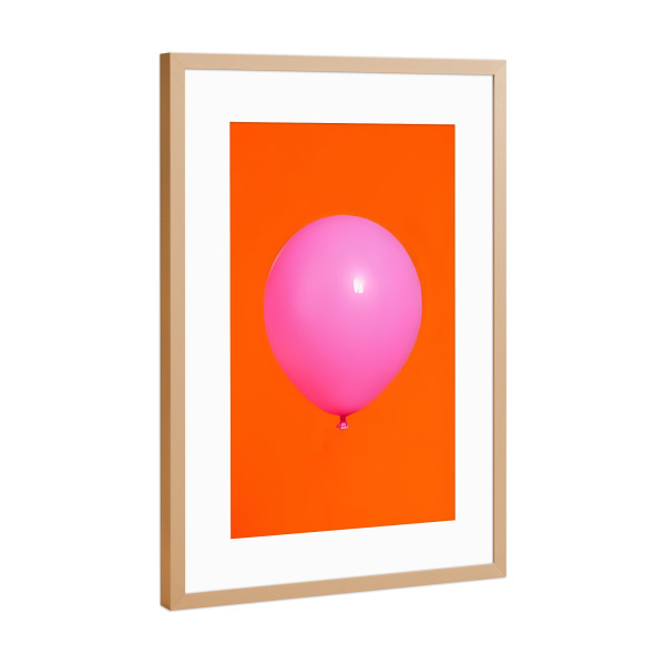 Poster mit Rahmen Kupfer "Pink ballon loves orange" artboxONE - Für Kinder,Fiktion