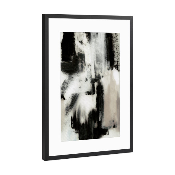 Poster mit Rahmen Schwarz (Metallic) "Bergahorn" artboxONE - Abstrakt - Pinselstriche,Neutral,Abstrakt