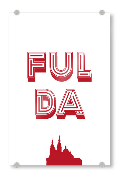 Acrylglasbild "Fulda Typo" artboxONE - Städte,Typografie,Städte / Weitere