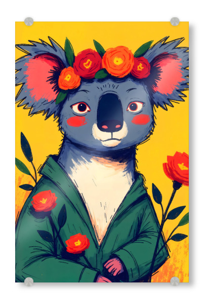 Acrylglasbild "Koala Flower Girl" artboxONE - Tiere,Lustig