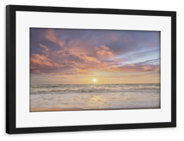 Poster mit Rahmen schwarz "Dämmerung genießen" artboxONE - Natur,Reise / Strand und Meer - Küste,Strand,Sonne,Wasser