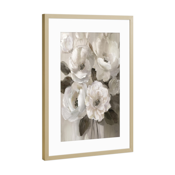 Poster mit Rahmen Gold "Another Natural Beauty" artboxONE - Natur,Floral - Blumen,Weiß,Blumenstrauß,Stillleben,Floral