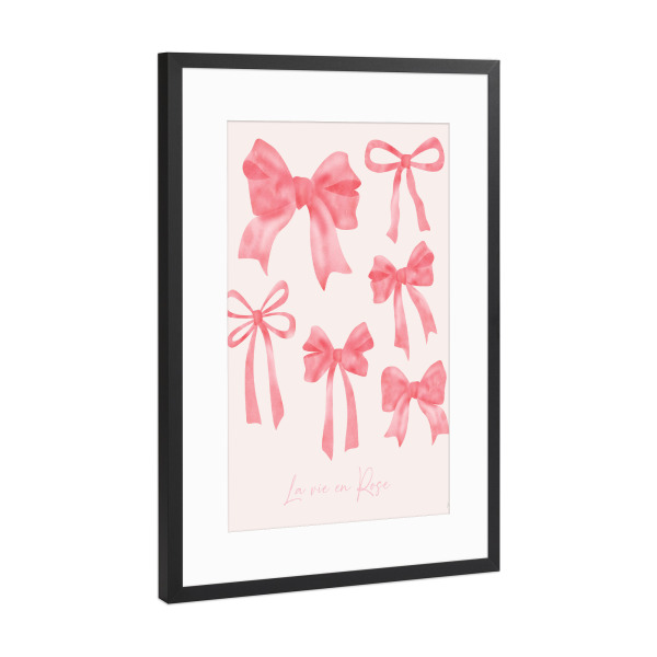 Poster mit Rahmen Schwarz (Metallic) "La Vie en Rose Beugen" artboxONE - Typografie,Menschen - Bögen,Rose,La vie en rose