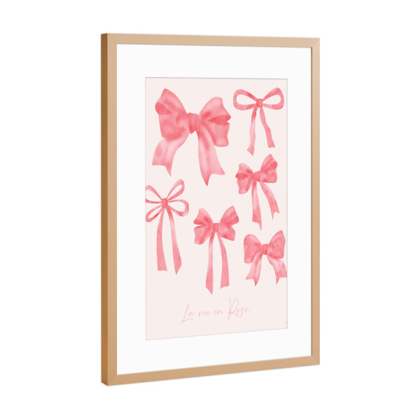 Poster mit Rahmen Kupfer "La Vie en Rose Beugen" artboxONE - Typografie,Menschen - Bögen,Rose,La vie en rose