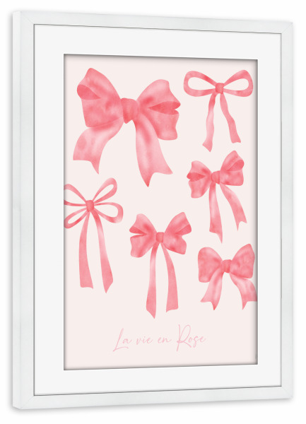 Poster mit Rahmen weiß "La Vie en Rose Beugen" artboxONE - Typografie,Menschen - Bögen,Rose,La vie en rose