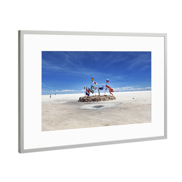 Poster mit Rahmen Silber "Das Salar de Uyuni in Bolivien" artboxONE - Natur,Reise