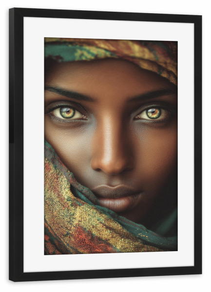 Poster mit Rahmen schwarz "Augen voller Geschichten" artboxONE - Natur,Menschen,Reise / Länder