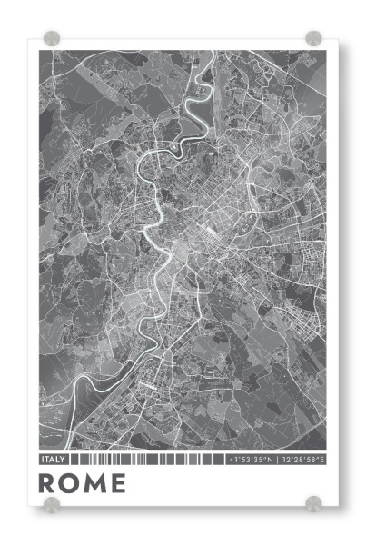Acrylglasbild "Rom City Color" artboxONE - Städte / Rom,Kartografie