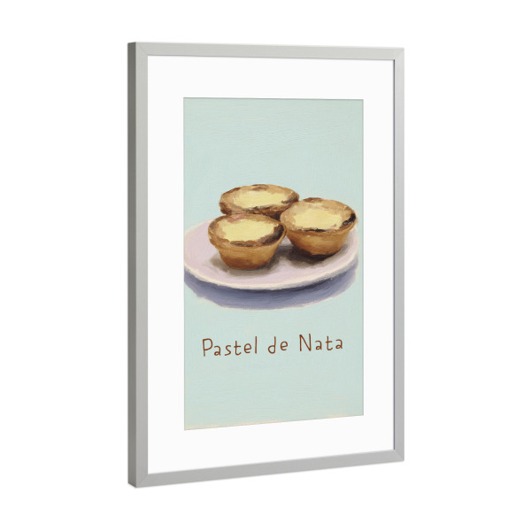 Poster mit Rahmen Silber "Süße Pastel de Nata" artboxONE - Natur,Essen & Trinken,Reise / Länder