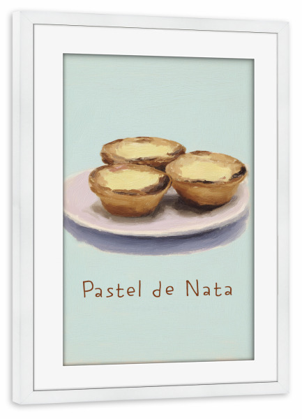 Poster mit Rahmen weiß "Süße Pastel de Nata" artboxONE - Natur,Essen & Trinken,Reise / Länder