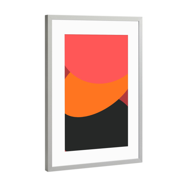 Poster mit Rahmen Silber "Organic Stack" artboxONE - Abstrakt