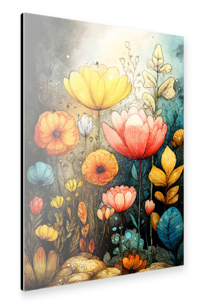 Alu-Dibond "Bunter Garten (matart)" 75x50 cm artboxONE
