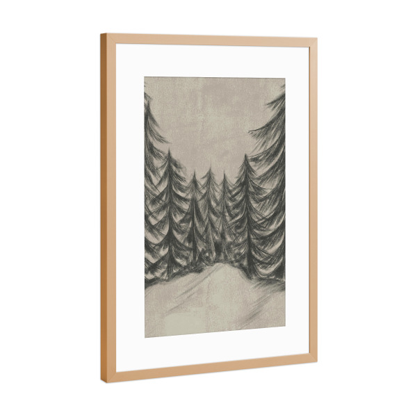 Poster mit Rahmen Kupfer "Winter Forest" artboxONE - Natur,Abstrakt,Weihnachten