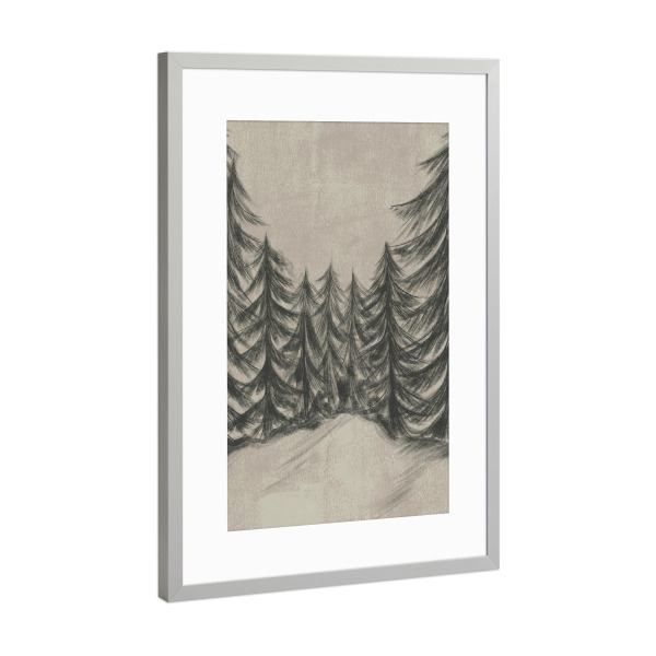 Poster mit Rahmen Silber "Winter Forest" artboxONE - Natur,Abstrakt,Weihnachten