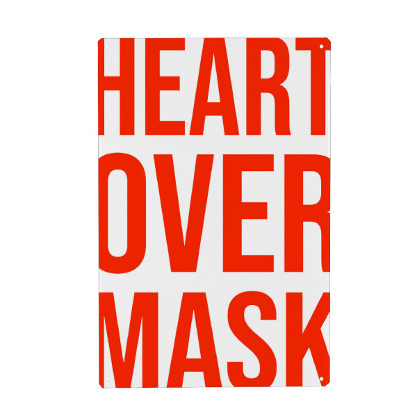 Holzbild "Herz über Maske" artboxONE - Typografie,Abstrakt