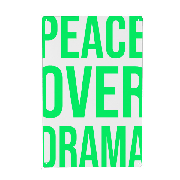 Metall Poster "Frieden über Drama" artboxONE - Typografie