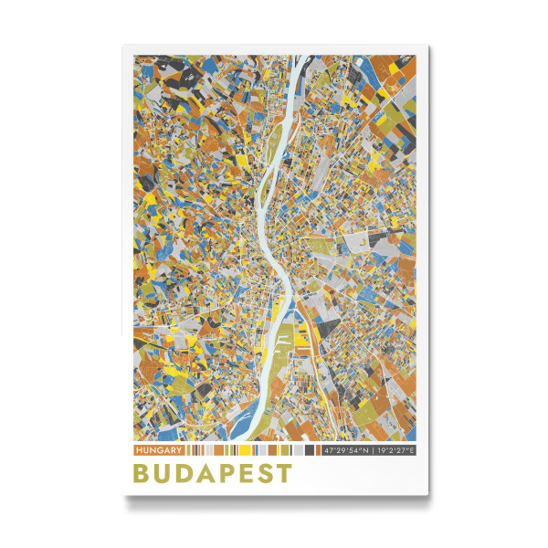 Galerie-Print "Stadt Budapest Colormap" 30x20 cm artboxONE