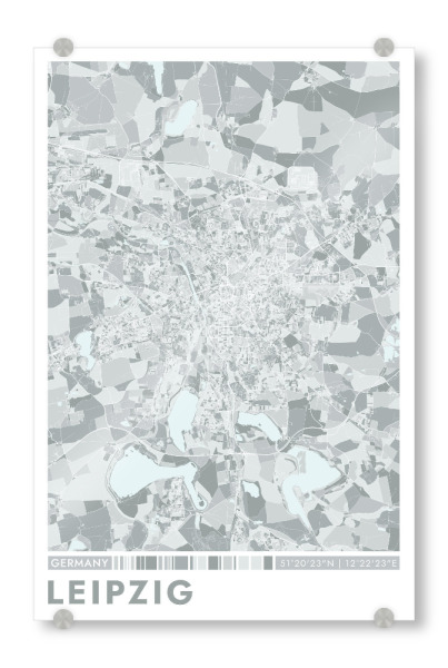 Acrylglasbild "Colormap Leipzig" artboxONE - Städte / Weitere,Kartografie