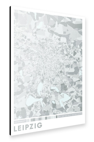 Alu-Dibond "Colormap Leipzig" 75x50 cm artboxONE