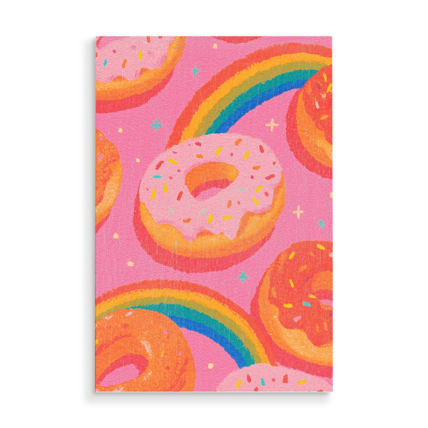 Holzbild "Regenbogen und Donuts" artboxONE - Essen & Trinken,Lustig