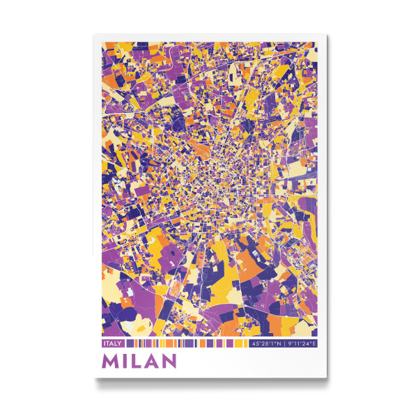 Galerie-Print "Stadt Mailand Colormap" 30x20 cm artboxONE