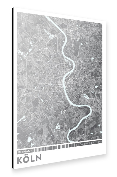 Alu-Dibond "Köln Color Map" 30x20 cm artboxONE