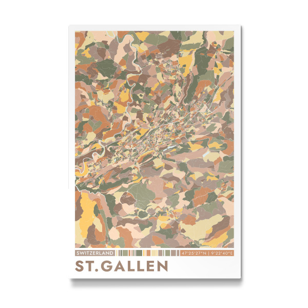 Galerie-Print "St. Gallen Color Map" 30x20 cm artboxONE