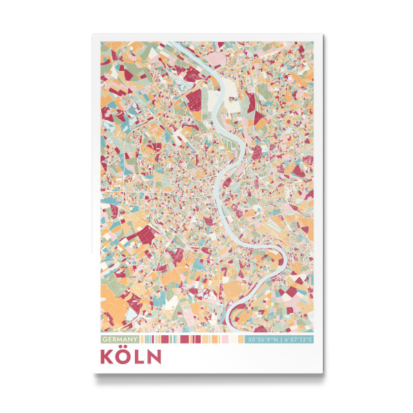 Galerie-Print "City Köln Color Map" 30x20 cm artboxONE