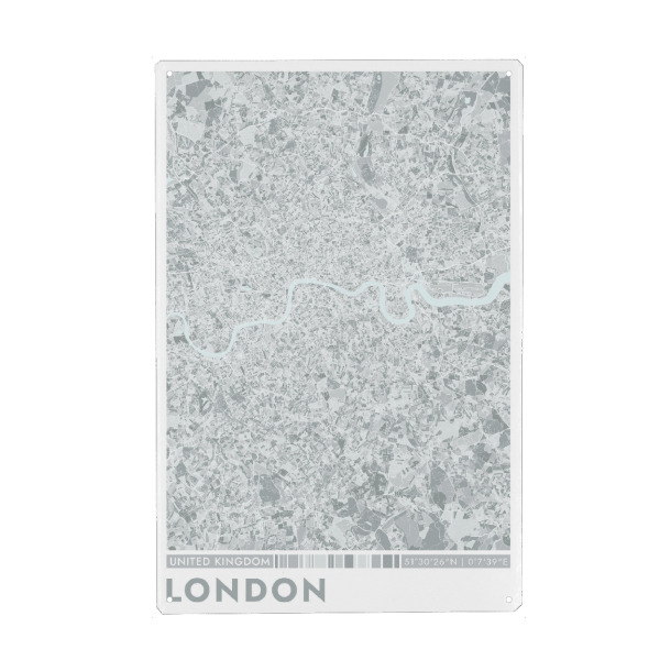 Holzbild "Colormap London" artboxONE - Städte / London,Kartografie
