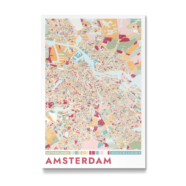 Galerie-Print "City Amsterdam Color Map" 30x20 cm artboxONE