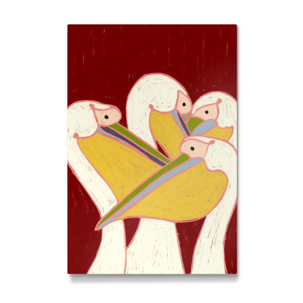 Galerie-Print "Pelicans of the Burgundy Sky" 75x50 cm artboxONE