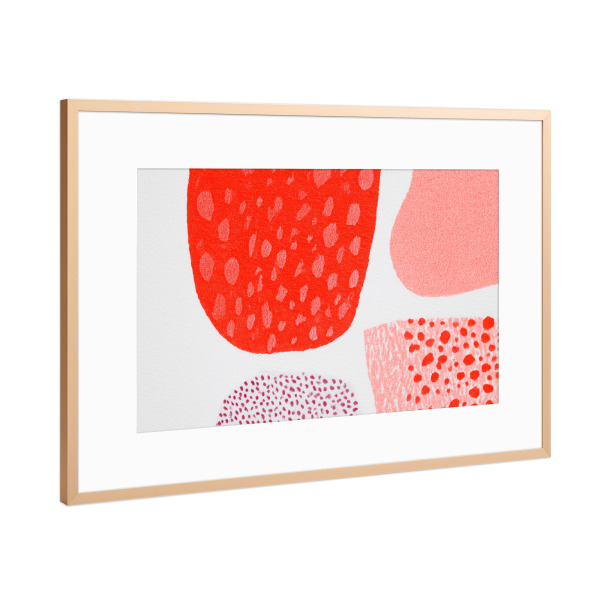 Poster mit Rahmen Kupfer "Leuchtende Pastellkreise" artboxONE - Natur,Abstrakt,Geometrie