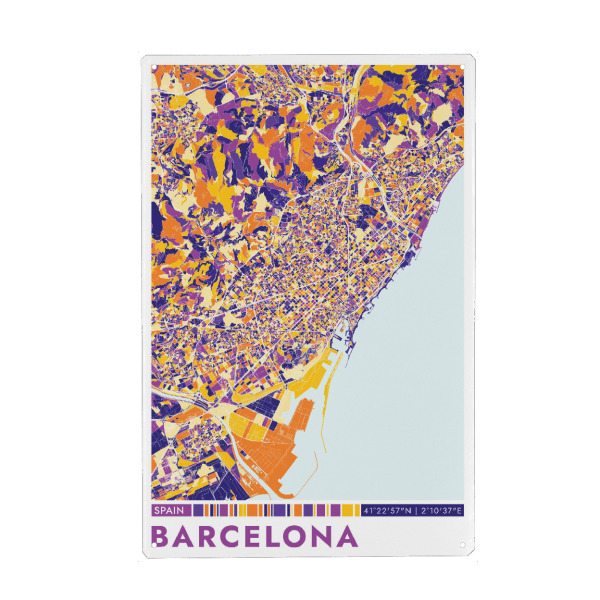 Holzbild "Barcelona Color" artboxONE - Städte / Barcelona