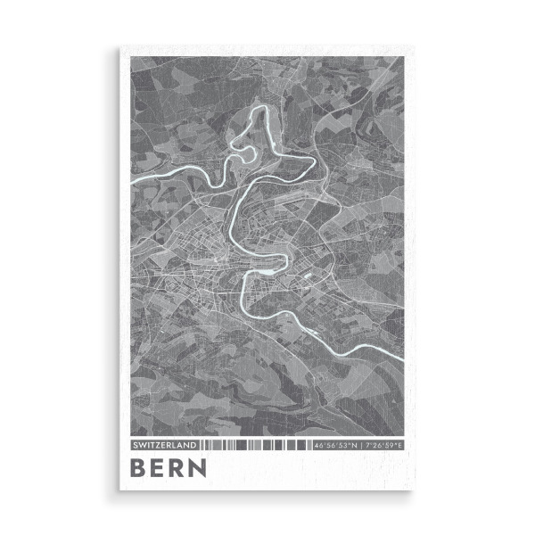 Holzbild "Bern City Color" artboxONE - Städte / Weitere,Kartografie