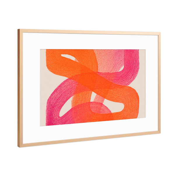 Poster mit Rahmen Kupfer "Schwungvolle Farbbögen" artboxONE - Natur,Abstrakt,Geometrie