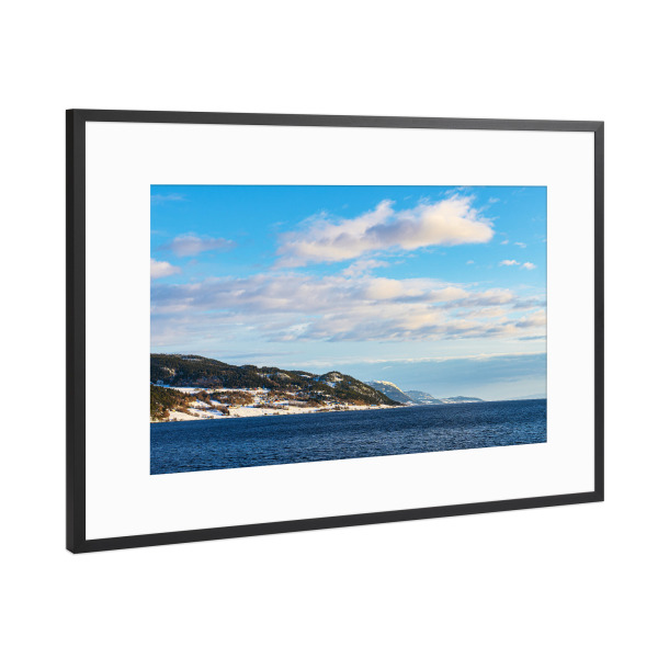 Poster mit Rahmen Schwarz (Metallic) "Winterlandschaft in Norwegen" artboxONE - Natur,Reise,Reise / Strand und Meer,Reise / Länder