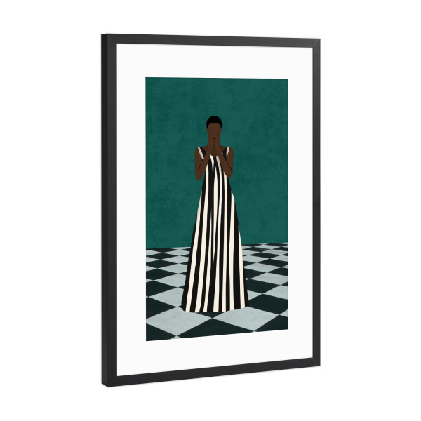 Poster mit Rahmen Schwarz (Metallic) "Monochrome Beauty" artboxONE - Fashion,Fiktion