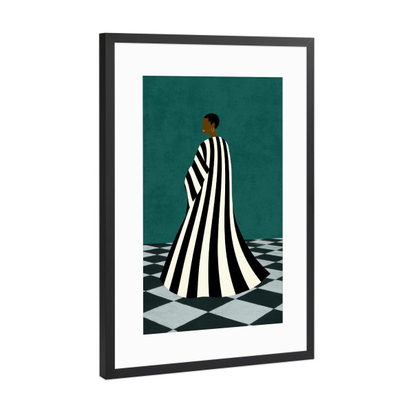 Poster mit Rahmen Schwarz (Metallic) "Monochrom Muse" artboxONE - Fashion,Fiktion