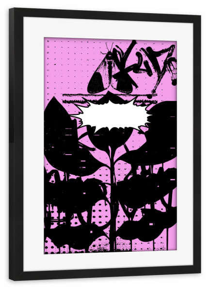 Poster mit Rahmen schwarz "Pink Graffiti Bloom" artboxONE - Abstrakt