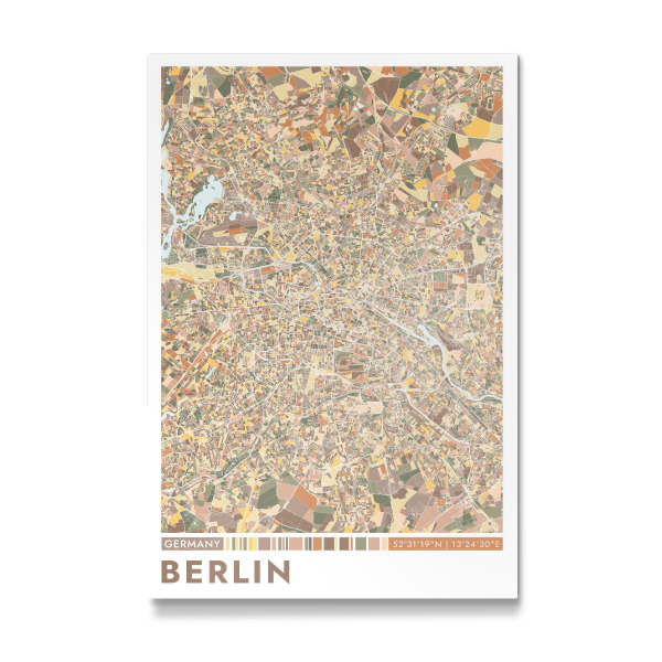Galerie-Print "City Berlin Color Map" 30x20 cm artboxONE