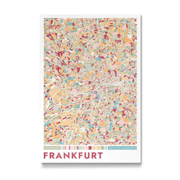 Galerie-Print "City Frankfurt Color Map" 30x20 cm artboxONE