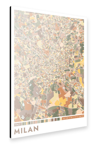 Alu-Dibond "Mailand Color Map" 75x50 cm artboxONE