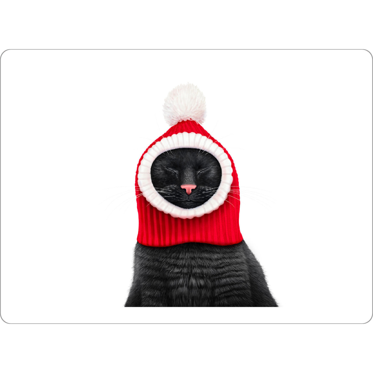 Tischset "Schwarze Katze in einem roten Hut" artboxONE - Für Kinder,Tiere,Fashion,Weihnachten,Lustig