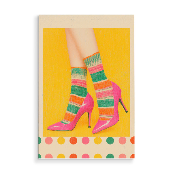 Holzbild "Pink Fashion High Heels" artboxONE - Menschen,Geometrie,Fashion