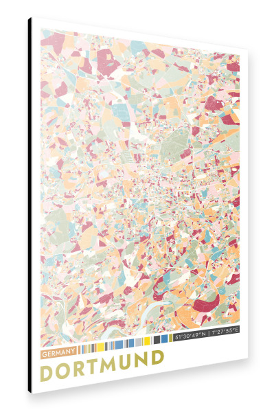 Alu-Dibond "Stadt Dortmund Colormap" 75x50 cm artboxONE
