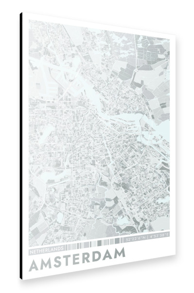 Alu-Dibond "Colormap Amsterdam" 75x50 cm artboxONE