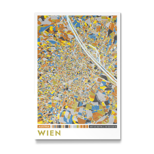 Galerie-Print "Stadt Wien Colormap" 30x20 cm artboxONE